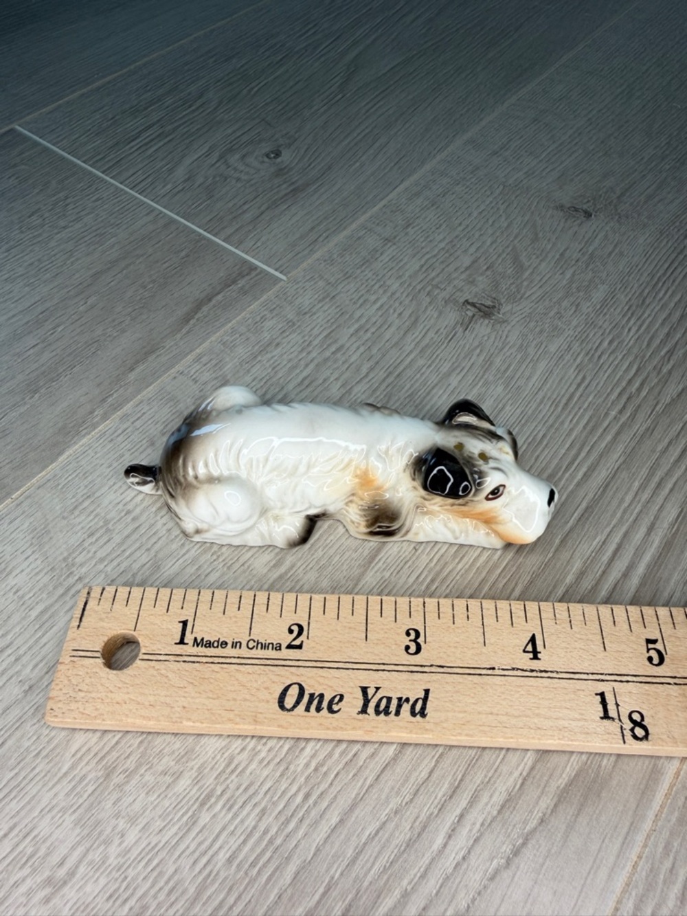 Vintage Ceramic Fox Terrier Dog Salt Pepper Shaker Single Figurine Crouching